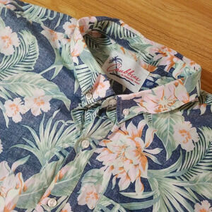 Chubbies Shirt‎ Men's  XXL Blue Green Hawaiian Floral Vacation Beach Party 2XL